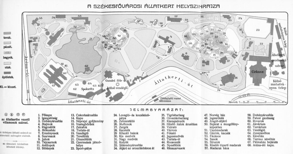 Állatkert térképe 1913-ban